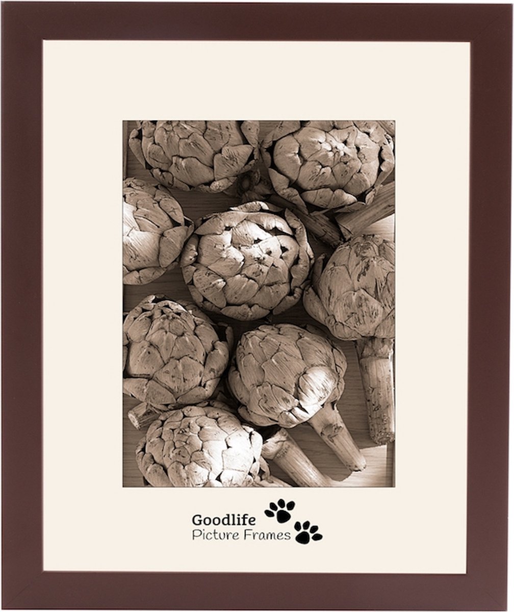Houten Fotolijst Anitra Bruin 20x30 Anti-reflectie glas - 18 mm breed profiel - Goodlife Picture Frames