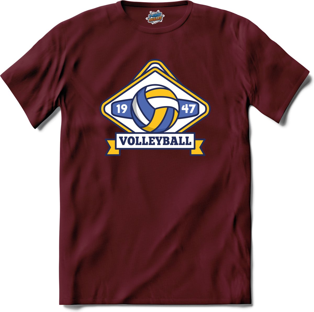 Volleybal sport - T-Shirt - Heren - Burgundy - Maat XXL