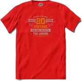 20 Jaar vintage legend - Verjaardag cadeau - Kado tip - T-Shirt - Meisjes - Rood - Maat 12 jaar