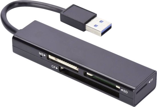 ednet ednet. Externe geheugenkaartlezer USB 3.2 Gen 1 (USB 3.0) Zwart