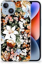 TPU Case Geschikt voor iPhone 14 Dark Flowers