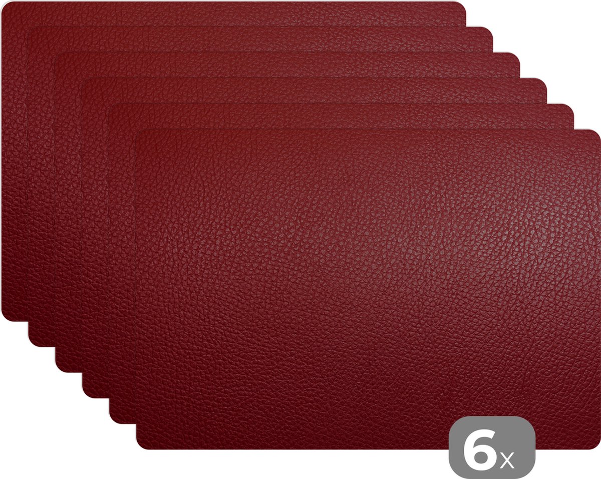 Placemat Placemats kunststof Leer Lederlook Rood Licht
