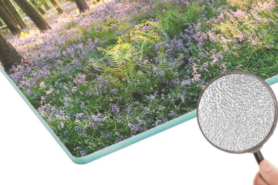 Planche à découper en Verres - 28x20 - Forêt - Fleurs - Lavande - Soleil - Violet - Nature - Planches à découper en Glas