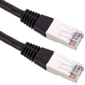 BeMatik - 0,25 m zwarte Cat.6 FTP Ethernet-netwerkkabel