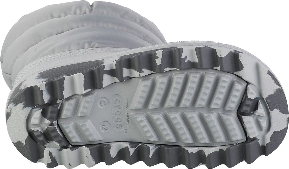 Crocs Classic Neo Puff Serie Winterlaarzen Lichtgrijs Nylon Voor Kinderen