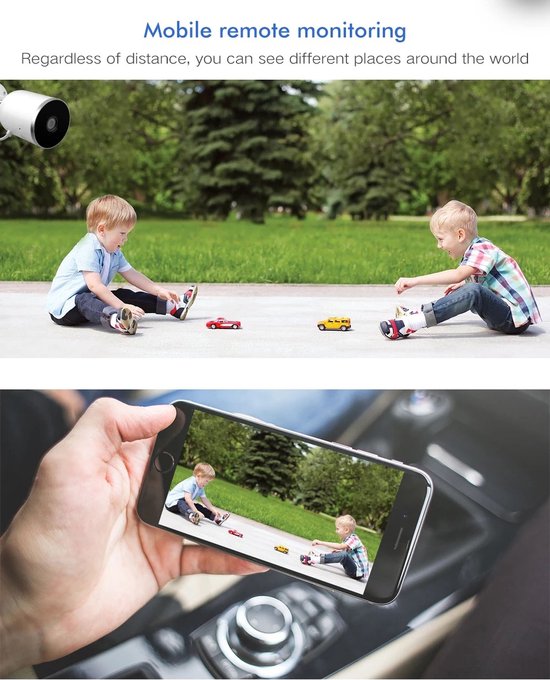 DrPhone CCS10 - WiFi Camera - iP Cam met Audio - Google Home / Alexa - Sensor Beweging - Waterdicht - voor Smartphone - 1080P Full HD - Nachtzicht van DrPhone — afbeelding 3