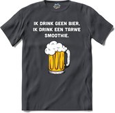 Geen bier maar een tarwe smoothie - Bier kleding cadeau - bierpakket kado idee - grappige bierglazen drank feest teksten en zinnen - T-Shirt - Heren - Mouse Grey - Maat 3XL