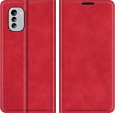 Cazy Wallet Magnetic Hoesje geschikt voor Nokia G60 - Rood