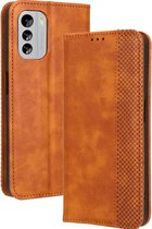 Mobigear Telefoonhoesje geschikt voor Nokia G60 5G Hoesje | Mobigear Sensation Bookcase Portemonnee | Pasjeshouder voor 3 Pasjes | Telefoonhoesje voor Pinpas / OV Kaart / Rijbewijs - Cognac