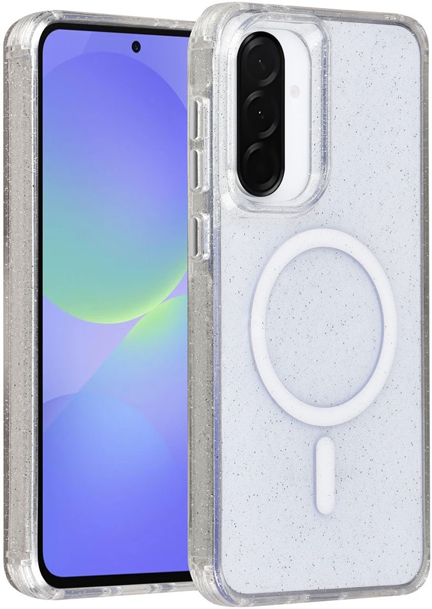 TUNIQ telefoonhoesje voor Samsung Galaxy A36 - MagSafe met glitter en koord - Transparant