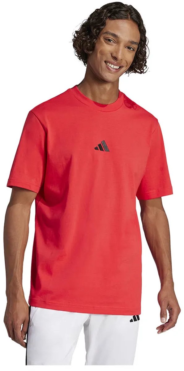 Adidas Essentials Small Logo Single Jersey T-shirt Met Korte Mouwen M Regular Man Rood