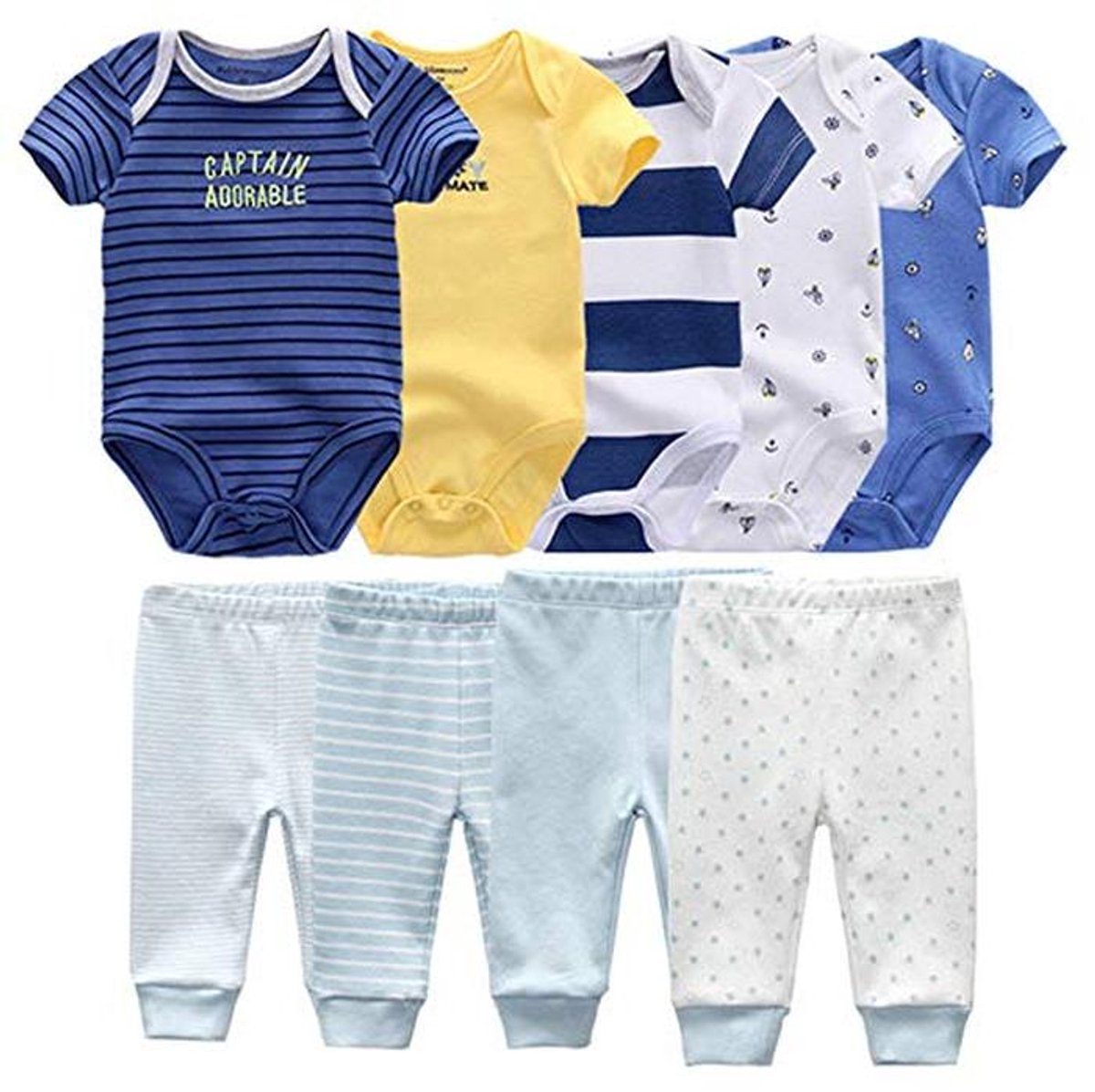 9-delige babykledingset voor jongens en meisjes, uniseks, handig cadeauset voor baby's van 3-6 maanden