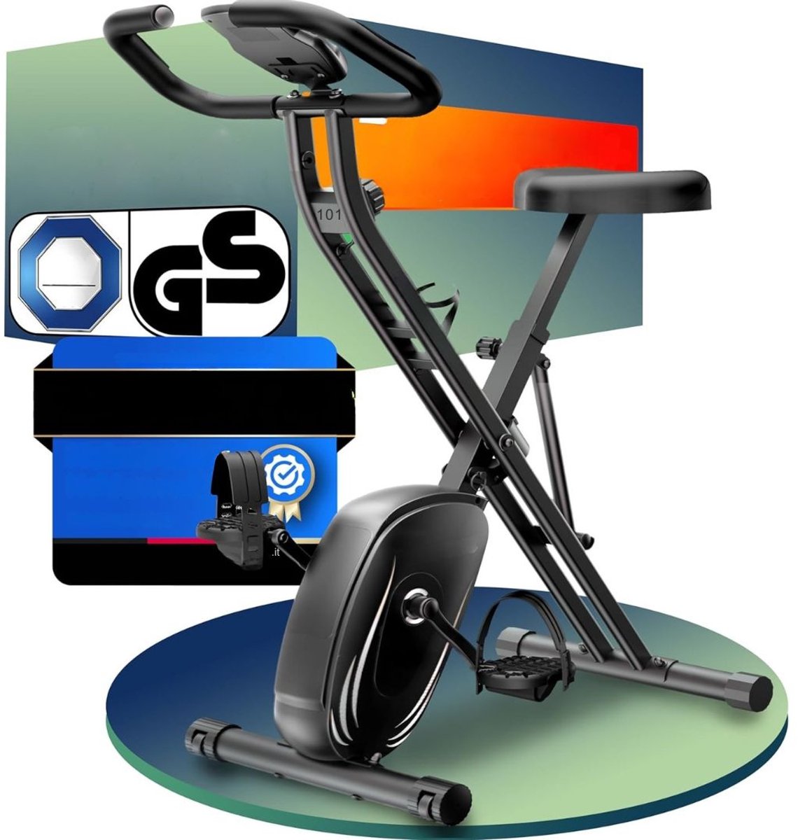 SCH® Hometrainer Fiets - Hometrainers Fitness - Hometrainer - Zwart - 86cm x 44cm x 117cm