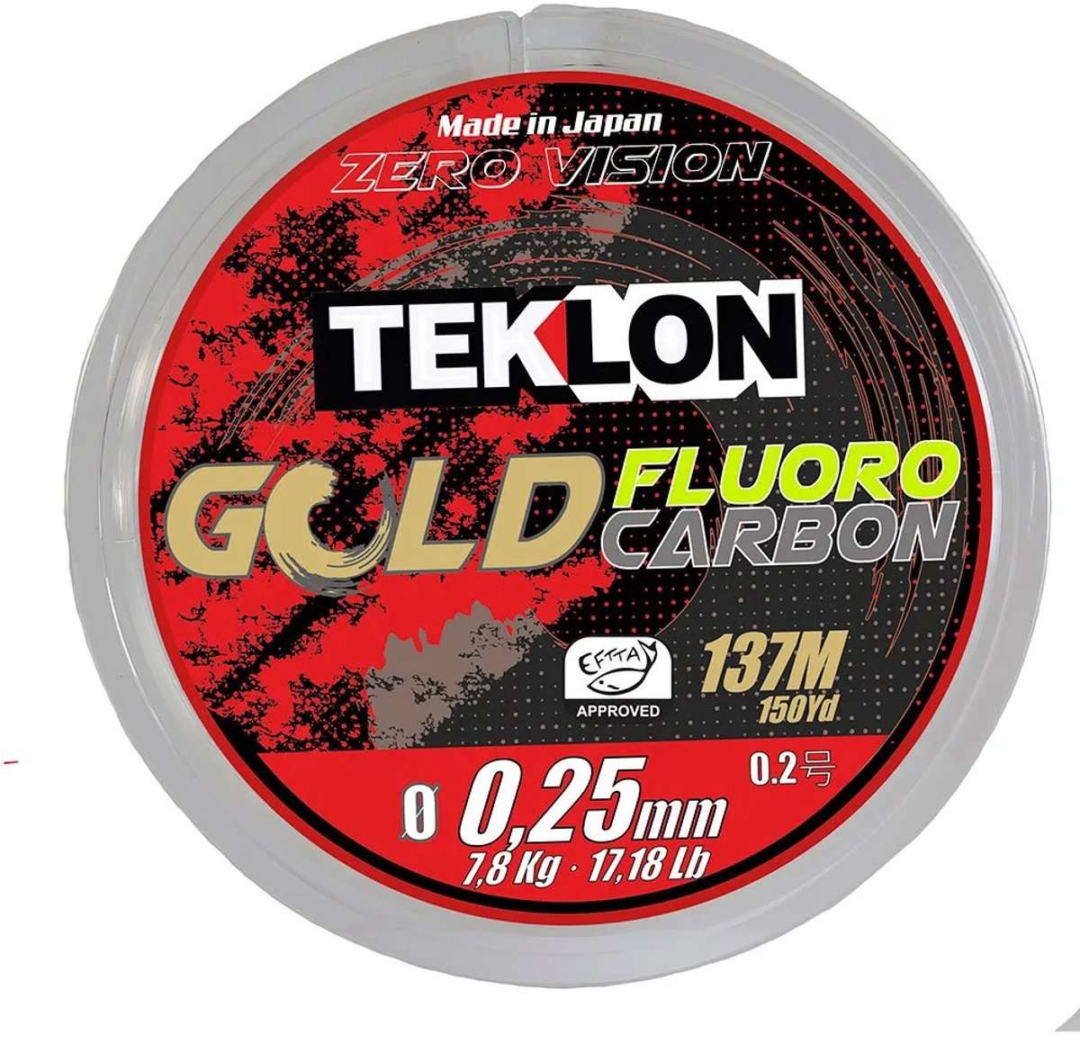 Teklon Gold Fluorocarbon - premium onzichtbare vislijn met Japan Technology Zero Vision 0,144MM / 137M