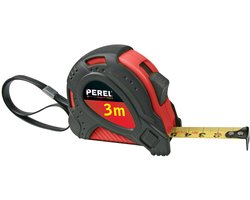 Toolland Praktische rolbandmaat, metrische schaal, met polsbandje, stootvaste ABS-behuizing, 3 m