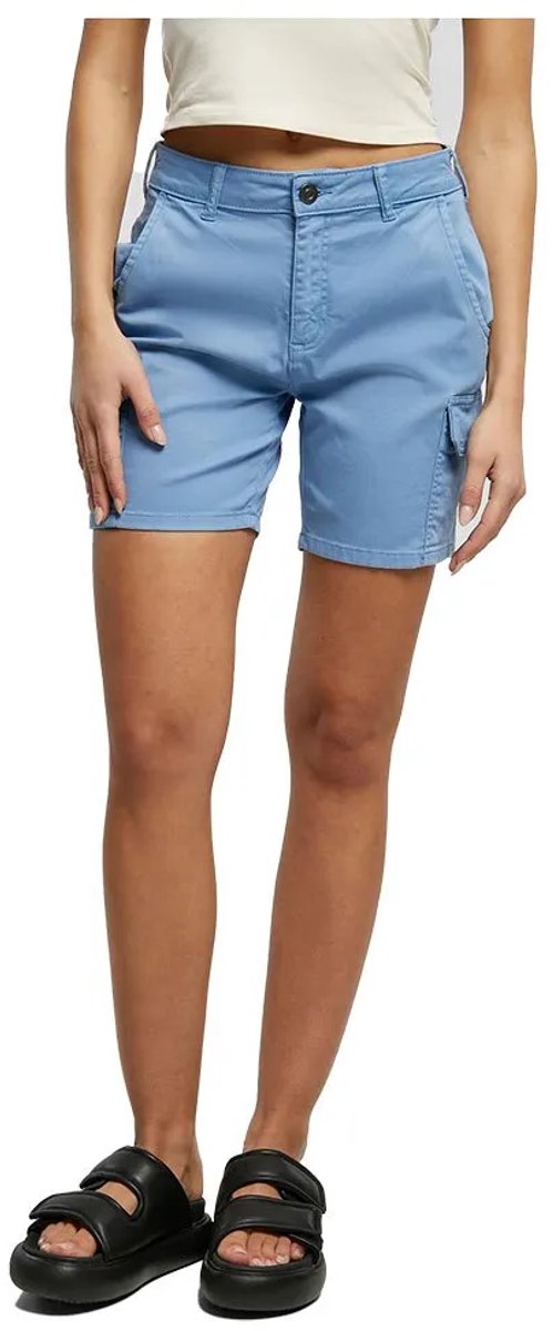 Urban Classics High Waist Cargo Korte broek Taille 29 inch Blauw