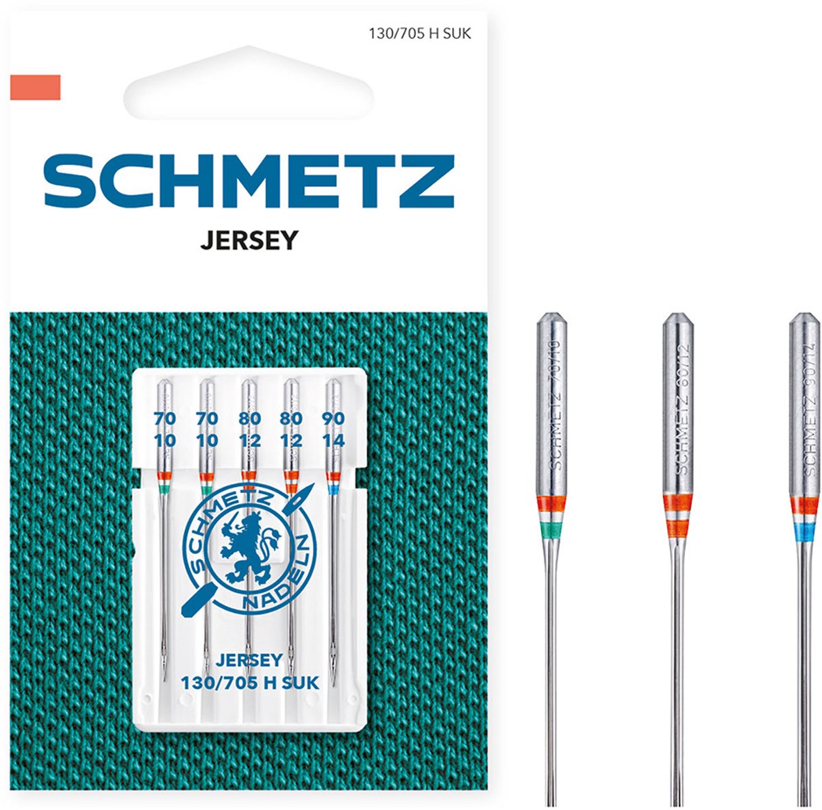 Schmetz Jersey Naalden Dikte 70 t/m 90 - 1 x 5 Naalden op kaart