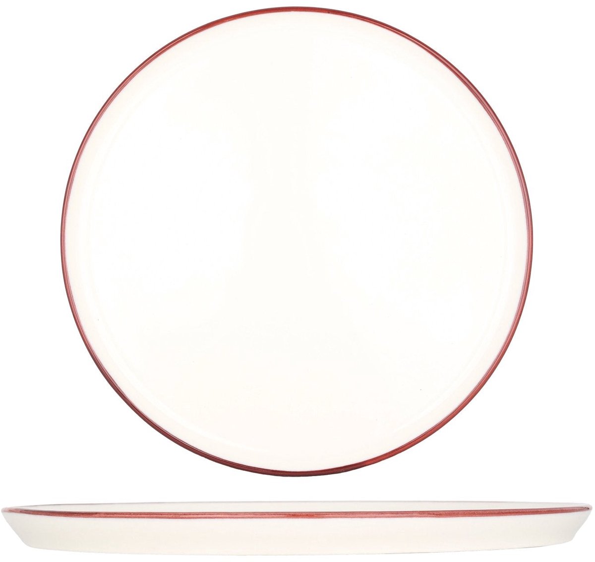 Bonna Dinerbord - Linea Burgundy - Porselein - 28 cm - set van 6