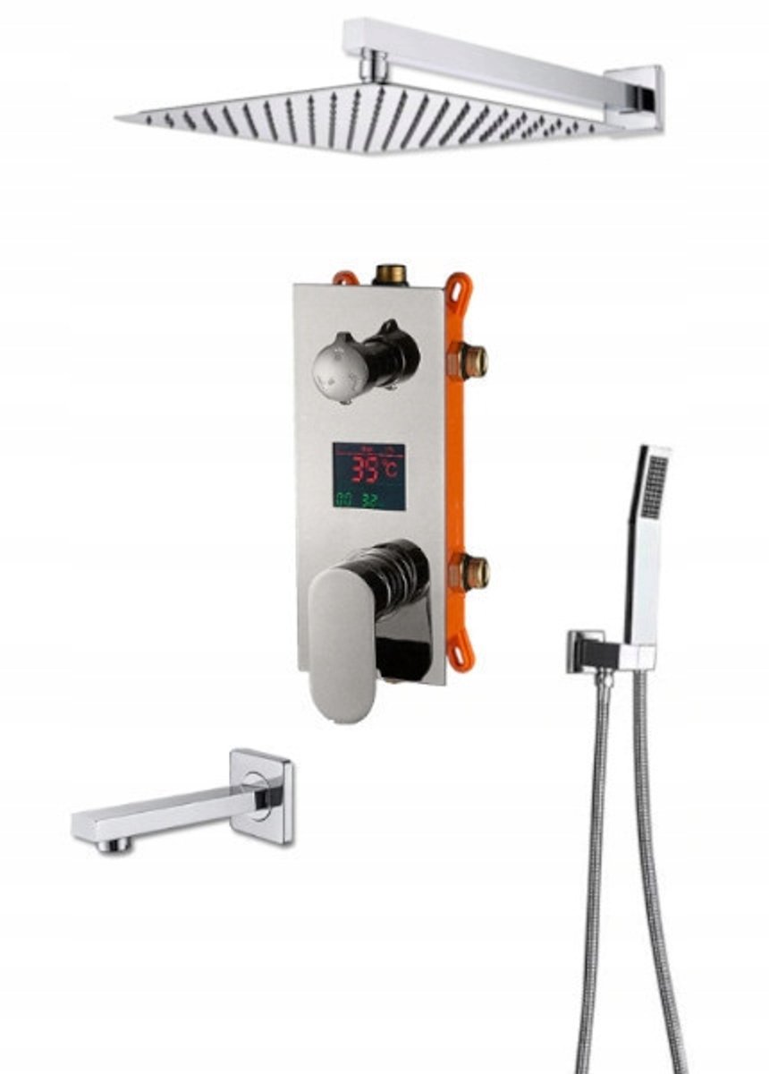 Doucheset Inbouw met Regendouche, Handdouche & 30cm Uitloop
