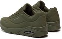 Baskets Skechers Uno vert olive, vues de dos, avec unité d'air dans la semelle.
