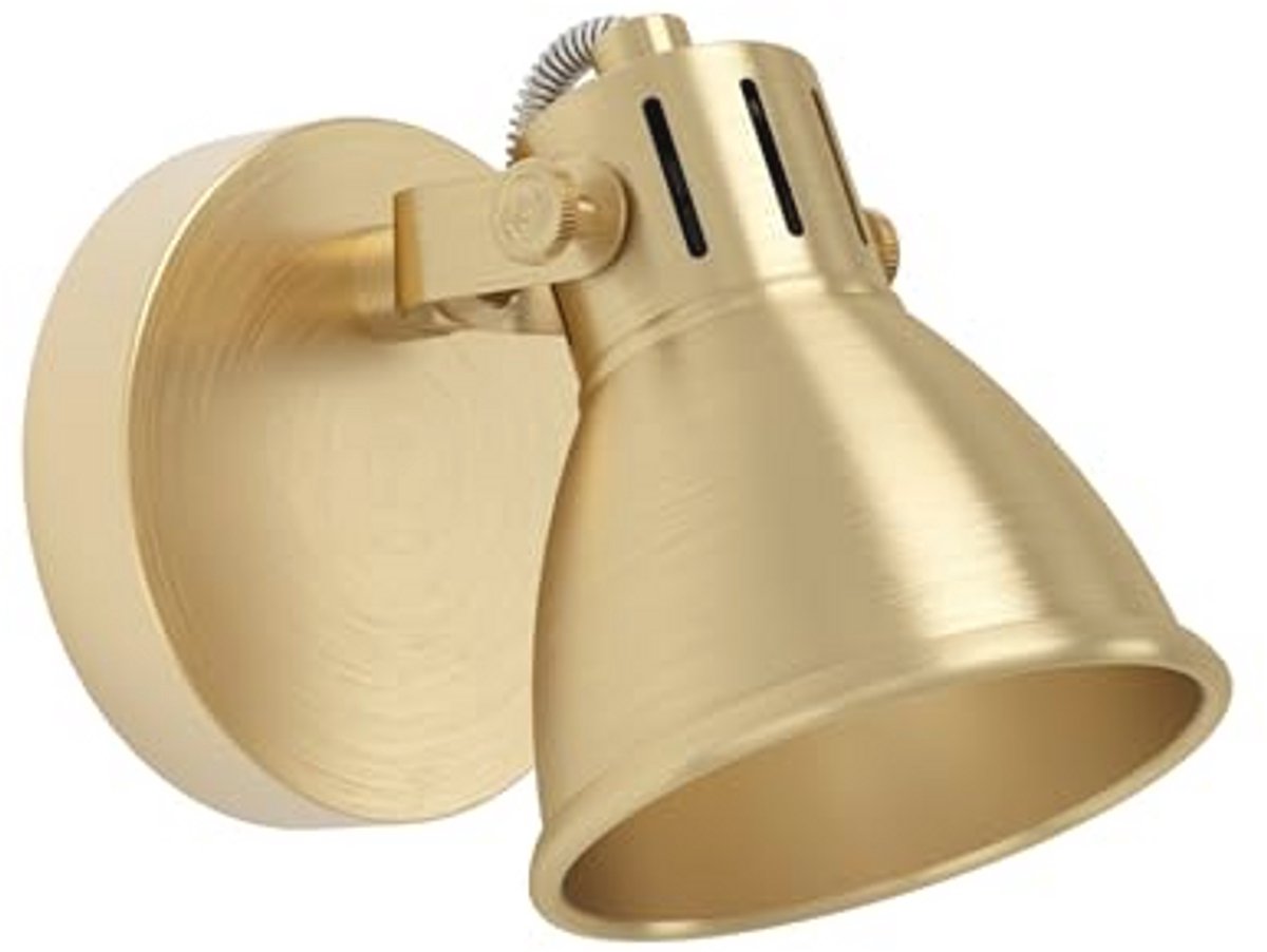 Wandlamp met Zwenkbare Spot en GU10 Lichtbron - Modern Wandverlichting van Geborsteld Messing