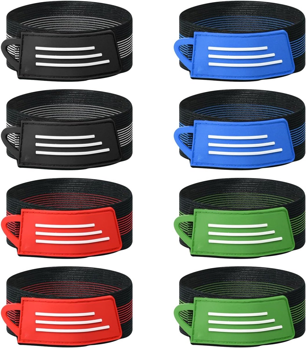 Fietsbroekklemmen, 8 stuks reflecterende elastische armbanden, reflecterende elementen met hoge zichtbaarheid voor hardlopen, reflecterende strips, voor hardlopen, fietsen, hondenuitlaten, joggen, verstelbaar elastische fiets enkelbeenriemen - Cyslmu