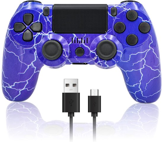 Draadloze gamecontroller geschikt voor PS4/Pro/Slim/PC-Bluetooth gamepad-met dubbele vibratie-Koptelefoonaansluiting-Zes-assige sensor-LED-lichtbalk en touchscreen-functionaliteit-geschikt voor ps4 controller-geschikt voor playstation 4