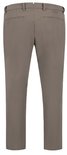Grijze chino broek, achterkant, rechte pijpen.