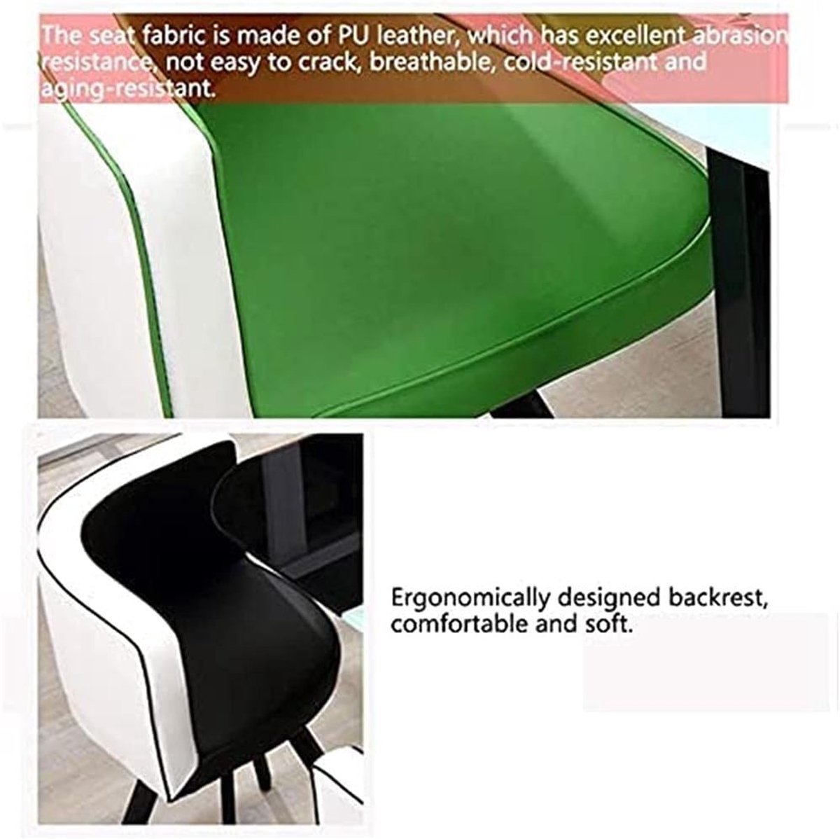 Luxe Blauwe Ronde Eettafelset – Moderne 5-delige Tafel- en Stoelenset van Hout & PU Leer – Ø90x75 cm Tafel + 4 Comfortabele Stoelen – Perfect voor Eetkamer, Bar, Kantoor of Balkon – Novihome
