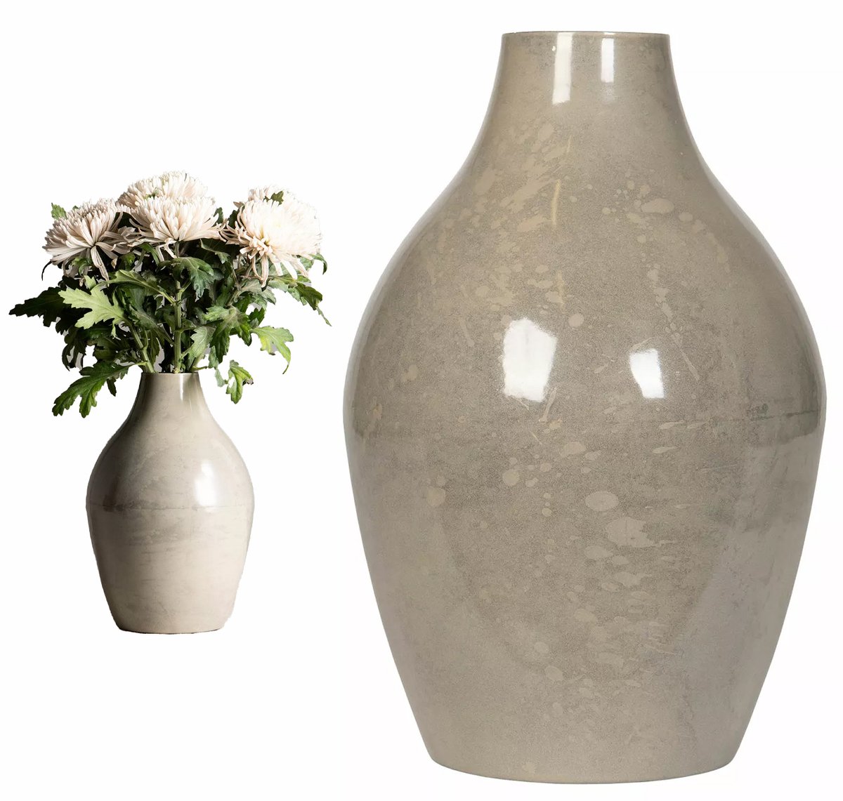 Grote Metalen Vaas 32cm Grijs - Scandinavisch Design