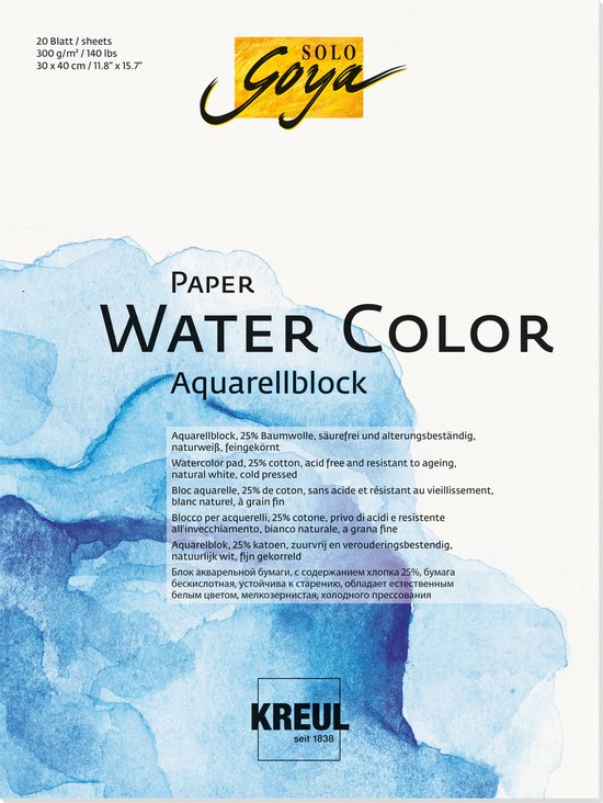 SOLO GOYA Paper Water Color 30 x 40 cm – 20 sheets 300 g/m2