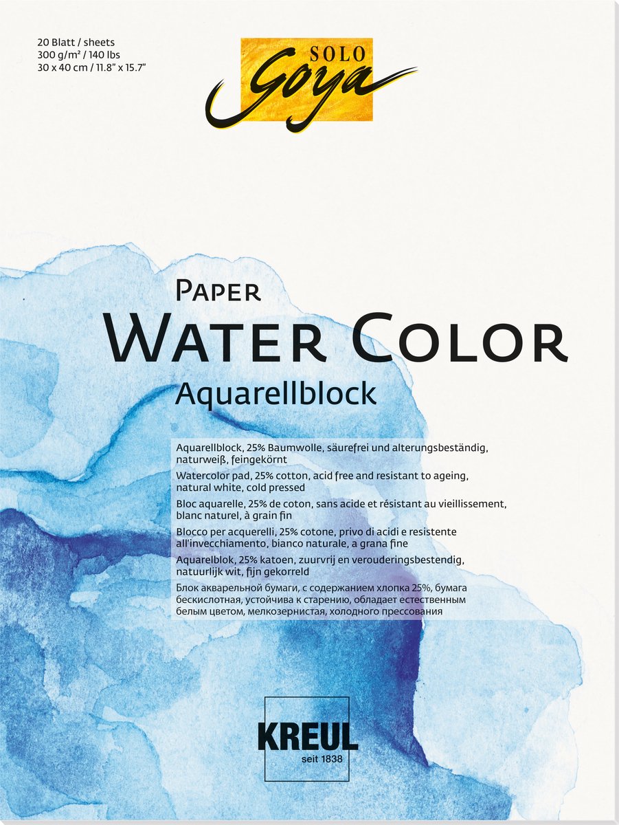 SOLO GOYA Paper Water Color 30 x 40 cm – 20 sheets 300 g/m2