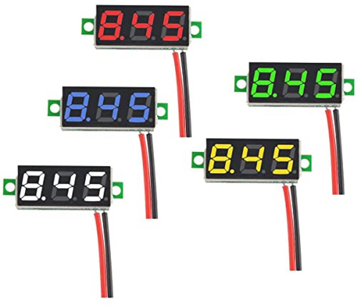Mini Digitale DC Voltmeter 0,28” - 5 Stuks, Spanningstestermeter voor 2,5V-30V