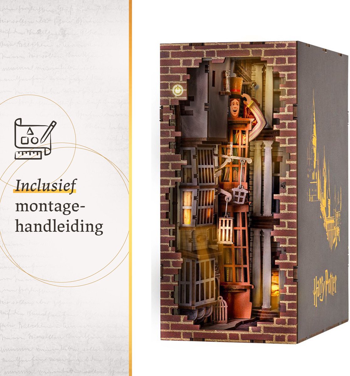 Revell Modelbouwpakket Houten Book Nook - 00530 Tiny Adventures - Harry Potter -Diagon Alley - 18x11x23cm — afbeelding 5