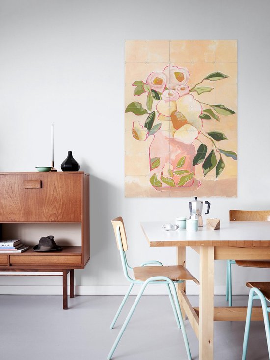 Vase IXXI Flourish, Lucrecia Caporale & Divers - 100 x 140 cm - Support de suspension gratuit - Grande décoration murale et posters - Illustrations, Aquarelle