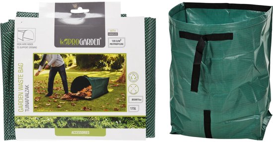 Progarden Tuinafvalzak - opvouwbaar - rond - groen - 178 liter - bladeren opruimen van ProGarden — afbeelding 4
