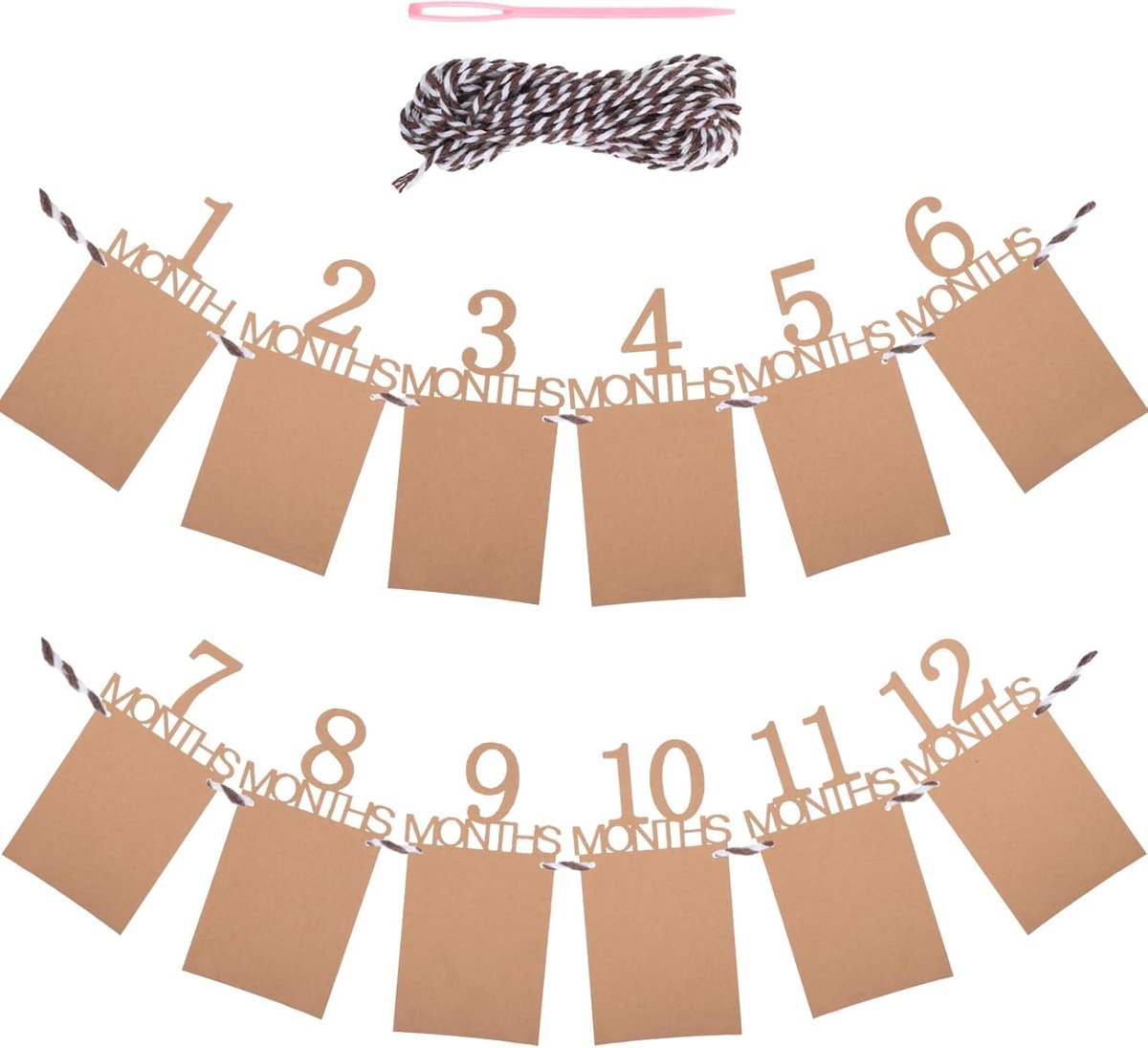 Daity Verjaardagsbanner, een decoratie voor een eerste verjaardagsfeestje, geschikt voor diverse gelegenheden zoals de eerste verjaardag van een baby, een bruiloft, een huwelijksaanzoek, enz. Er kunnen foto's van 15 cm op worden weergegeven.