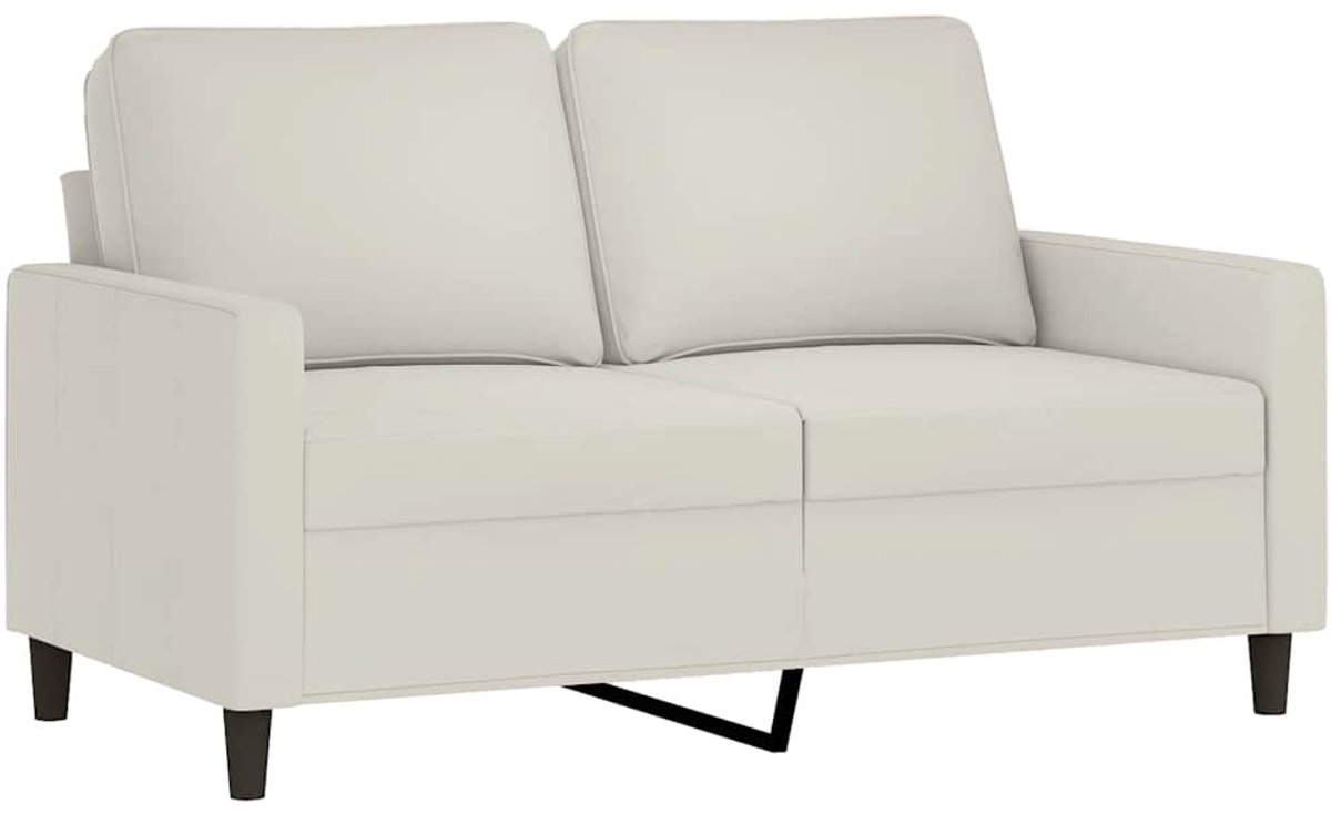 vidaXL Tweezitsbank - 120 - cm - fluweel - crèmekleurig