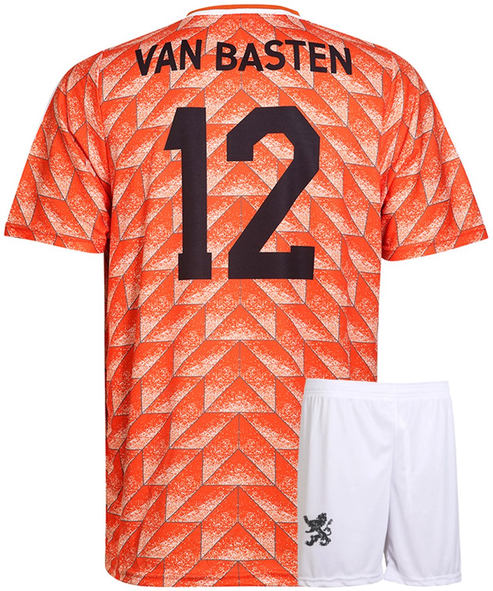 EK 88 Voetbaltenue van Basten - Nederlands Elftal - Oranje Shirt - Voetbal Tenue Kinderen - Shirt en Broekje - Jongens en Meisjes - Volwassenen - Heren en Dames - Maat S