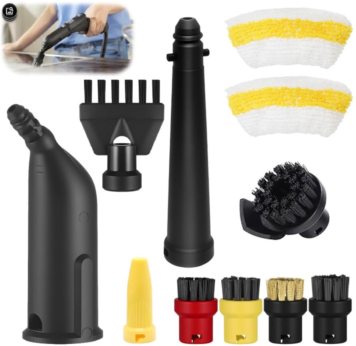 Geschikt voor Karcher SC1 SC2 SC4 SC5 stoomreinigingsdoekhoezen, nylon koperen borstelaccessoireset - Stijl 14