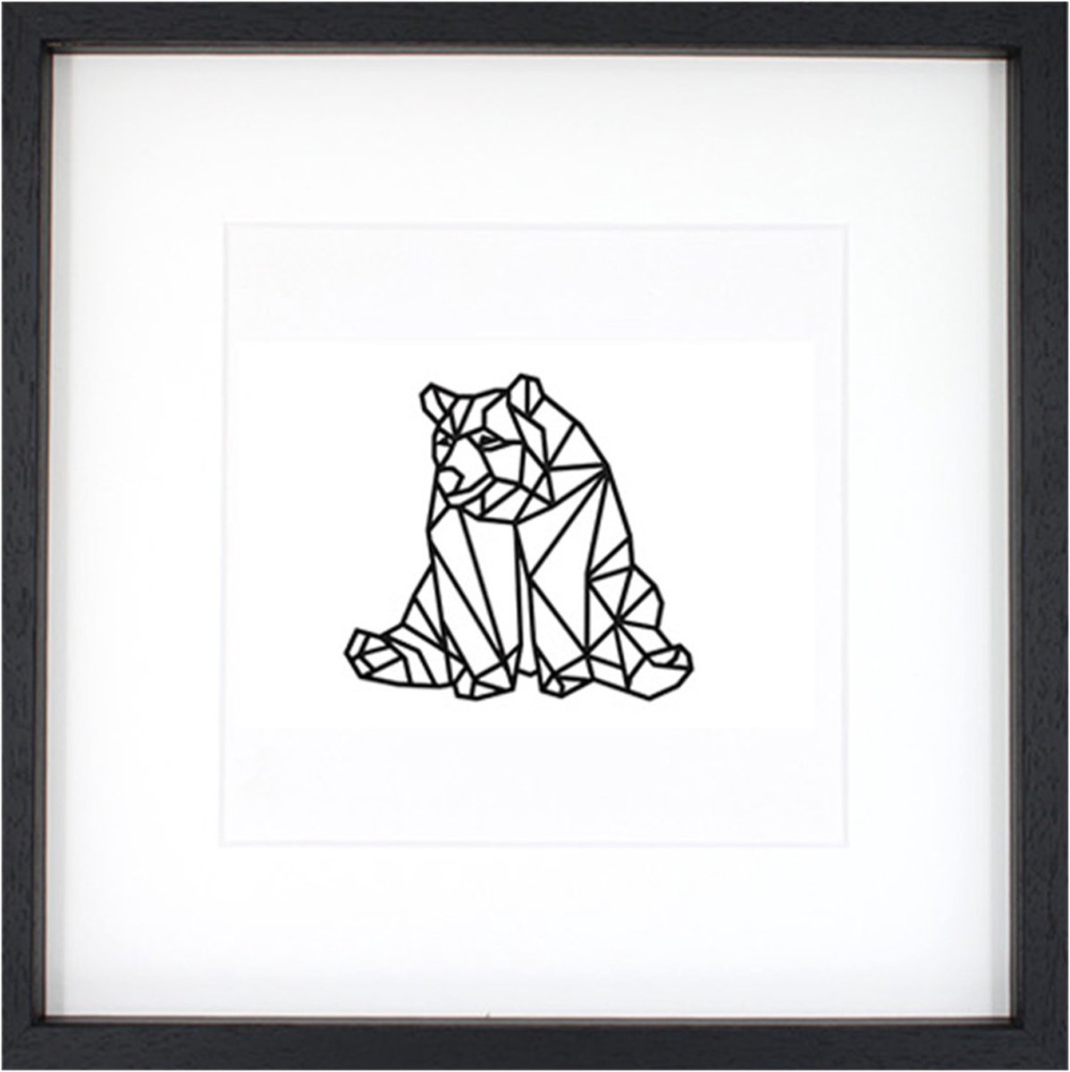 Casa Sentir Zittende Beer Schilderij - Medium - Zwart