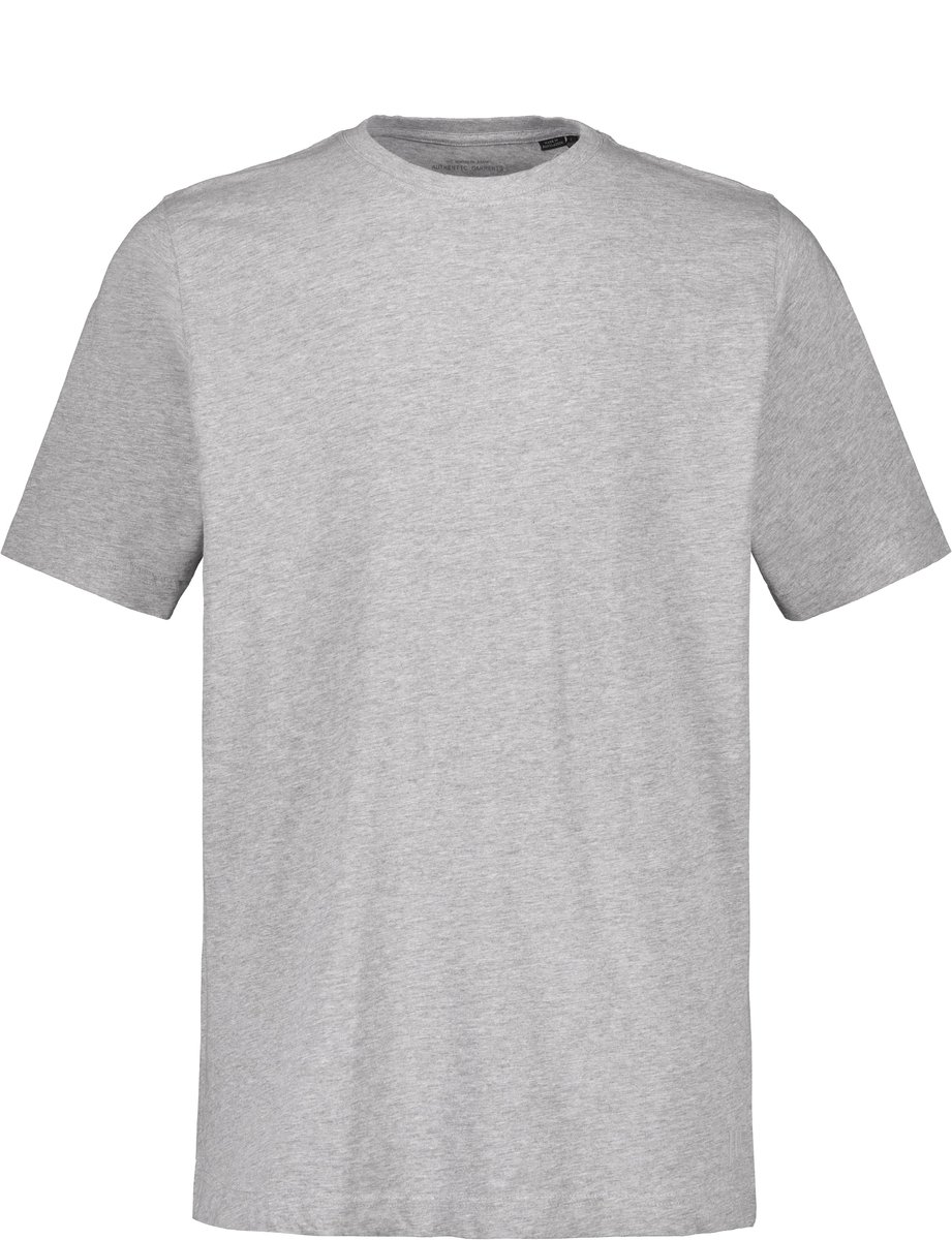 JP 1880 - Heren - T-shirt basic ronde hals gekamd katoen - Grijs melange - Maat 5XL