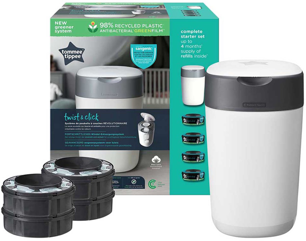 Bol.com Tommee Tippee – Twist & Click - Luieremmer - 4 Navulcassettes aanbieding