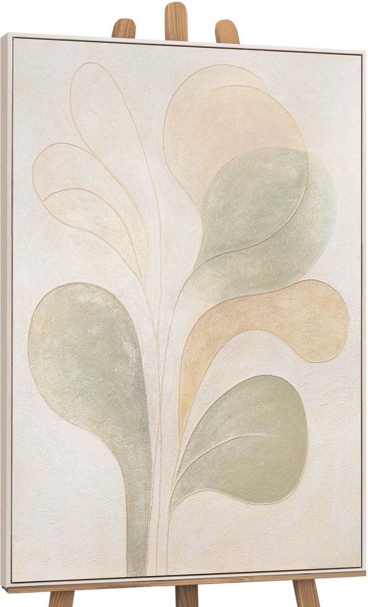 YS Schilderij - Handgeschilderd canvas schilderij - Wanddecoratie moderne Kunst - Beige - Blauw - Muurdecoratie woonkamer - Slaapkamer decoratie - Kamer accessoires - Abstract schilderij Met Blauw - schilderijen Handgeschilderd Beige 120x80