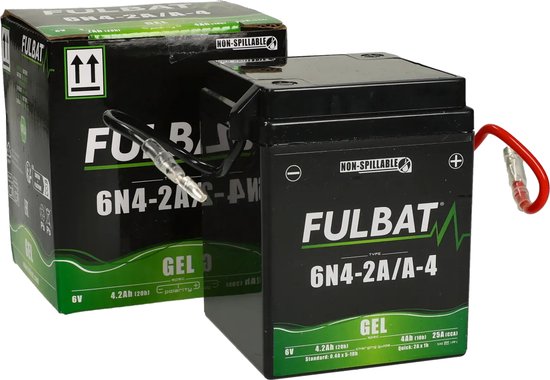 Fulbat Accu Fulbat 6N4-2A/A-4 Gel SLA 6V 4Ah onderhoudsvrij (o.a Honda MB, MT)