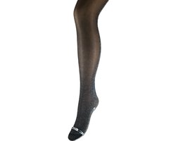 Bonnie Doon Curvy Glitter Tight Panty Subtiele Glitter Grote Maat XXL 44/46 Zwart/Zilver - comfortabele pasvorm - speciaal voor grote maten - glamour - feestelijk - casual - curvy - metalic - Subtiel - Zwart met Goud -Black/Silver - BP251904.141