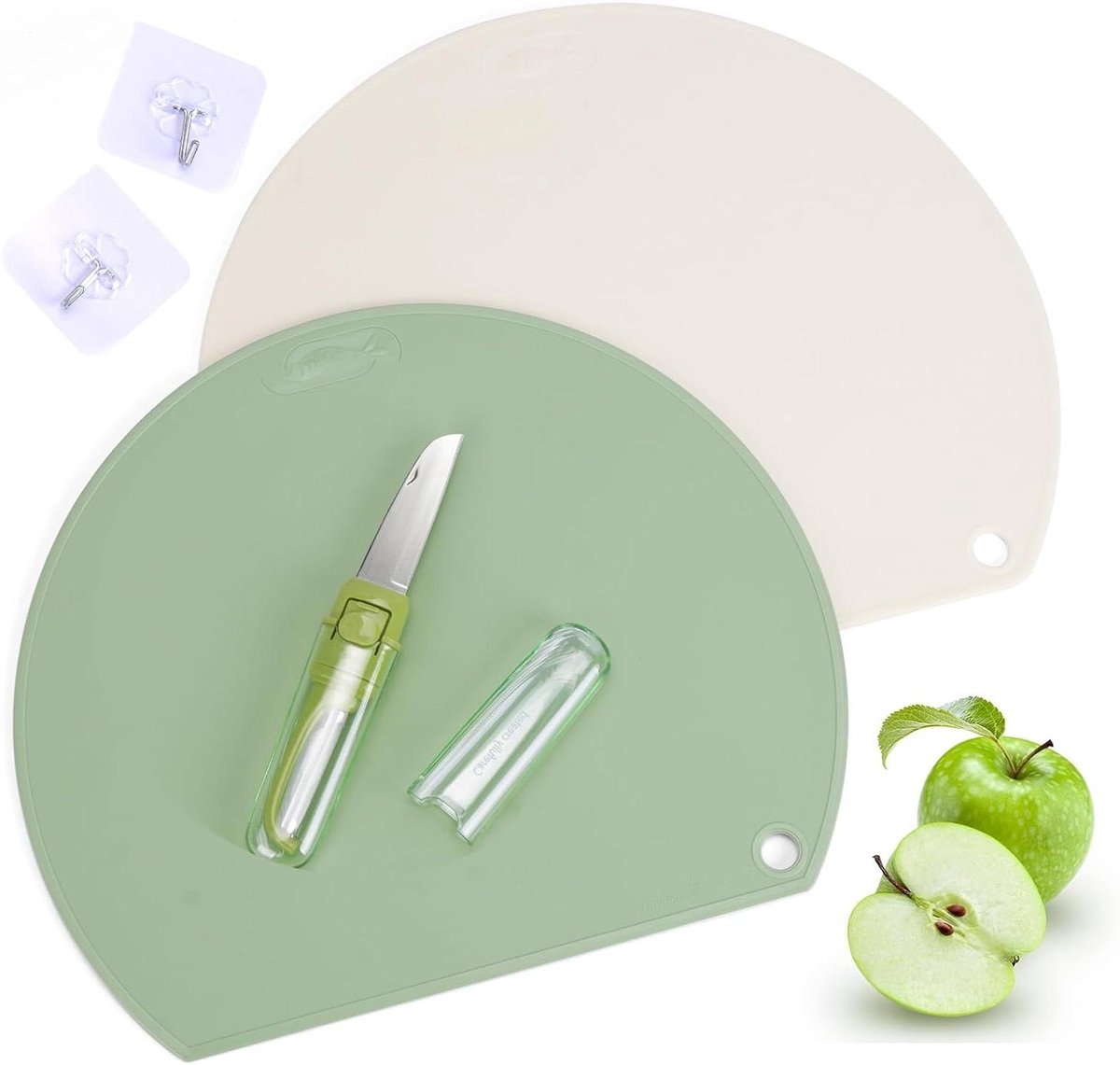 Flexibele TPU snijplank - Keukengerei - Krasbestendig - BPA-vrij - Sapgroeven - Hangend - Antislip - Ontbijtplank - Antibacterieel - Vaatwasmachinebestendig - Grijs