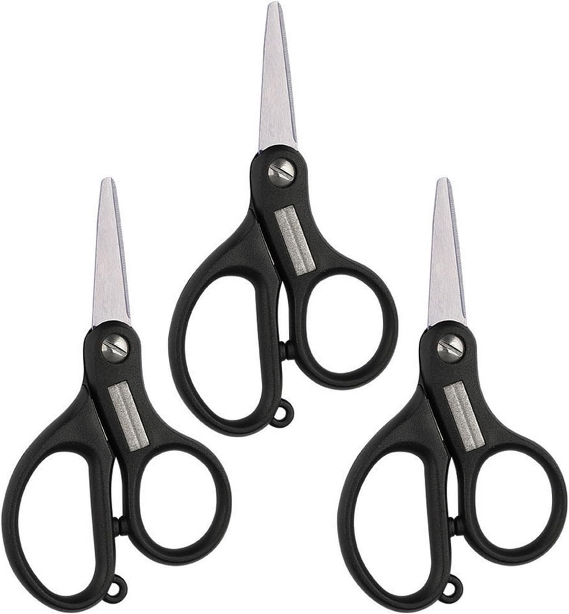 Set van 3 roestvrijstalen visscharen met lijnknipper