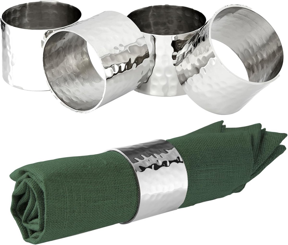 Elegante Zilveren Servetringen - Set van 4 Stuks