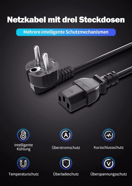 Hama Power Cord for Cold Devices, 5 m (PC Power Cable for Monitor, Printer, PS3/PS4 PRO, 3-Pole), Cold Device Connection Cable, White Hama Power Cord for Cold Devices, 5 m (PC Power Cable for Monitor, Printer, PS3/PS4 PRO, 3-Pole), Cold Device Connection Cable, White